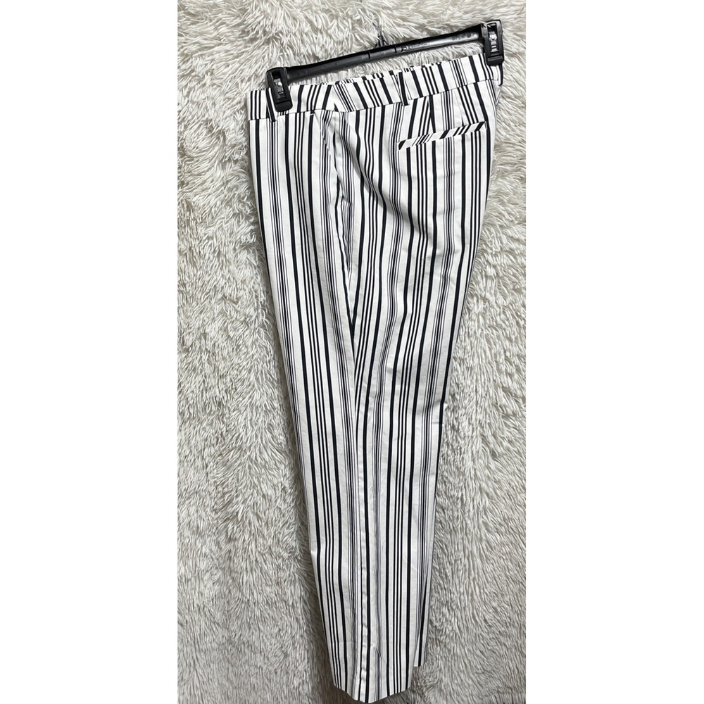 Eloquii Pants Womens Size 14 Black White Stripe Wide Leg Trouser Stretch Comfort - Picture 7 of 11